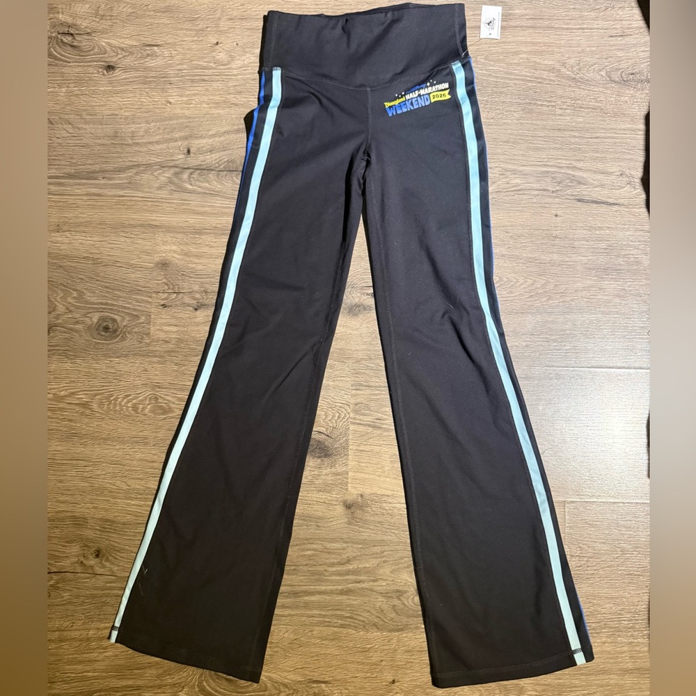 Disneyland Half Marathon Weekend 2026 Flared Leggings with Light Blue Stripes